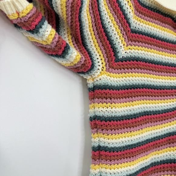 Marine Layer Spencer Polo Sweater Sz Small Cotton Sustainable Rainbow Hippie - Picture 6 of 10